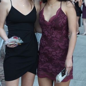 maroon lace bodycon dress